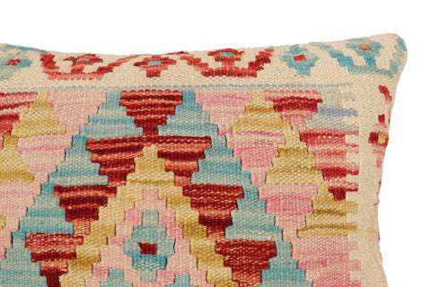 handmade Traditional Pillow Beige Rust Hand-Woven SQUARE 100% WOOL Hand woven turkish pillow2 x 2