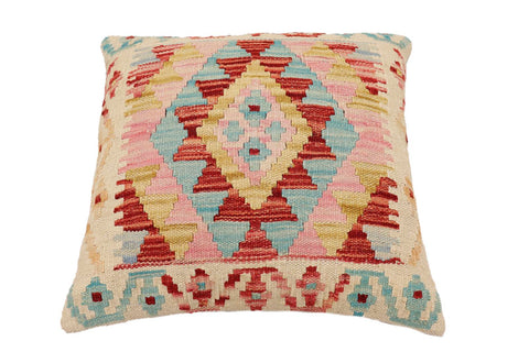 handmade Traditional Pillow Beige Rust Hand-Woven SQUARE 100% WOOL Hand woven turkish pillow2 x 2