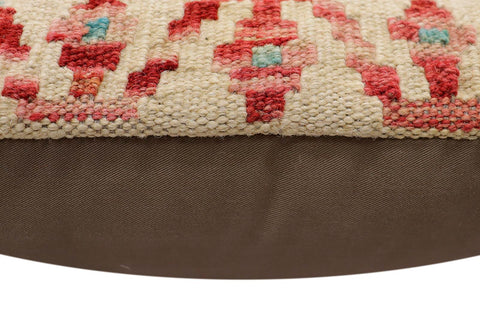 handmade Traditional Pillow Beige Rust Hand-Woven SQUARE 100% WOOL Hand woven turkish pillow2 x 2
