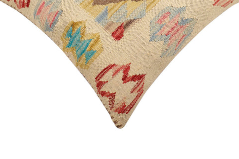 handmade Traditional Pillow Beige Red Hand-Woven SQUARE 100% WOOL Hand woven turkish pillow2 x 2