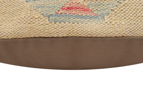 handmade Traditional Pillow Beige Red Hand-Woven SQUARE 100% WOOL Hand woven turkish pillow2 x 2