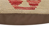 handmade Traditional Pillow Beige Red Hand-Woven SQUARE 100% WOOL Hand woven turkish pillow2' x 2'