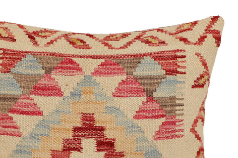 handmade Traditional Pillow Beige Red Hand-Woven SQUARE 100% WOOL Hand woven turkish pillow2 x 2