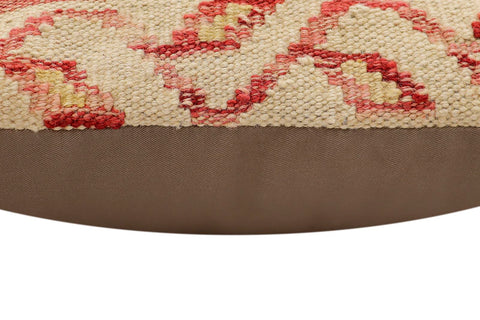 handmade Traditional Pillow Beige Red Hand-Woven SQUARE 100% WOOL Hand woven turkish pillow2 x 2