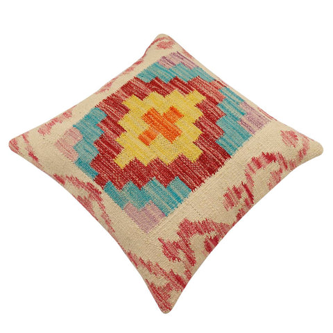 handmade Traditional Pillow Beige Red Hand-Woven SQUARE 100% WOOL Hand woven turkish pillow2 x 2