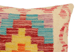 handmade Traditional Pillow Beige Red Hand-Woven SQUARE 100% WOOL Hand woven turkish pillow2' x 2'
