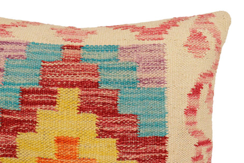 handmade Traditional Pillow Beige Red Hand-Woven SQUARE 100% WOOL Hand woven turkish pillow2 x 2