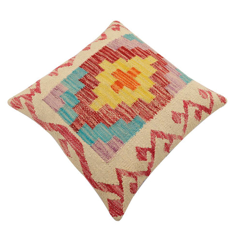handmade Traditional Pillow Beige Red Hand-Woven SQUARE 100% WOOL Hand woven turkish pillow2 x 2