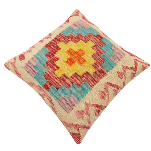 handmade Traditional Pillow Beige Red Hand-Woven SQUARE 100% WOOL Hand woven turkish pillow2 x 2