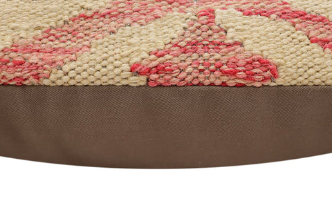 handmade Traditional Pillow Beige Red Hand-Woven SQUARE 100% WOOL Hand woven turkish pillow2 x 2