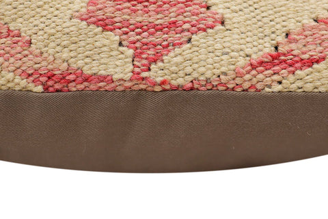 handmade Traditional Pillow Beige Red Hand-Woven SQUARE 100% WOOL Hand woven turkish pillow2 x 2