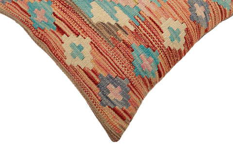 handmade Traditional Pillow Rust Blue Hand-Woven SQUARE 100% WOOL Hand woven turkish pillow2 x 2