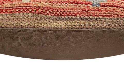 handmade Traditional Pillow Rust Blue Hand-Woven SQUARE 100% WOOL Hand woven turkish pillow2 x 2