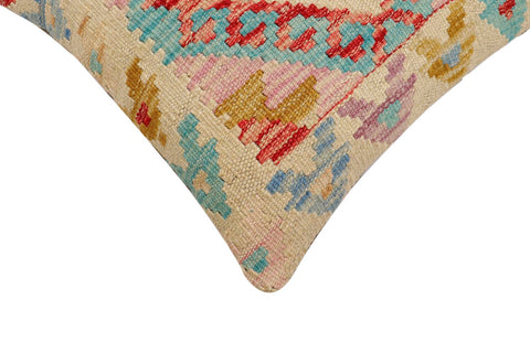 handmade Traditional Pillow Beige Red Hand-Woven SQUARE 100% WOOL Hand woven turkish pillow2 x 2