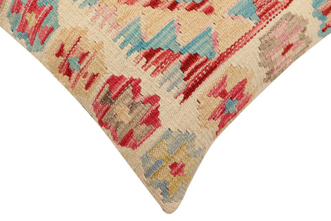 handmade Traditional Pillow Beige Red Hand-Woven SQUARE 100% WOOL  Hand woven turkish pillow  2 x 2