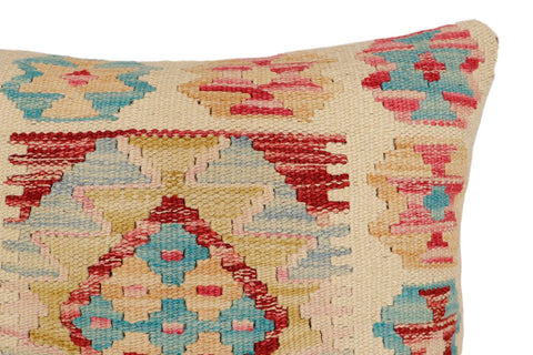 handmade Traditional Pillow Beige Red Hand-Woven SQUARE 100% WOOL Hand woven turkish pillow2 x 2