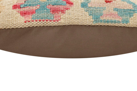handmade Traditional Pillow Beige Red Hand-Woven SQUARE 100% WOOL Hand woven turkish pillow2 x 2
