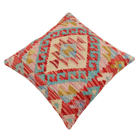 handmade Traditional Pillow Red Blue Hand-Woven SQUARE 100% WOOL Hand woven turkish pillow2 x 2