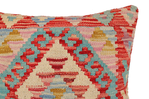 handmade Traditional Pillow Red Blue Hand-Woven SQUARE 100% WOOL Hand woven turkish pillow2 x 2