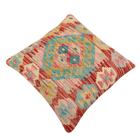handmade Traditional Pillow Red Blue Hand-Woven SQUARE 100% WOOL Hand woven turkish pillow2 x 2