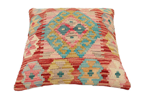 handmade Traditional Pillow Red Blue Hand-Woven SQUARE 100% WOOL Hand woven turkish pillow2 x 2