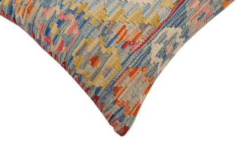 handmade Traditional Pillow Blue Rust Hand-Woven SQUARE 100% WOOL Hand woven turkish pillow2 x 2