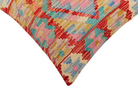 handmade Traditional Pillow Rust Blue Hand-Woven SQUARE 100% WOOL Hand woven turkish pillow2 x 2