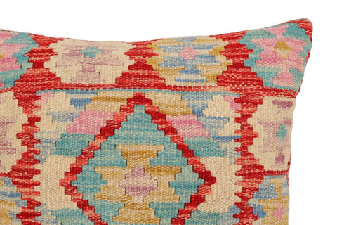 handmade Traditional Pillow Rust Blue Hand-Woven SQUARE 100% WOOL Hand woven turkish pillow2 x 2