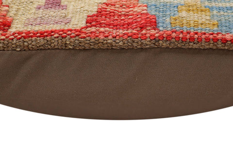 handmade Traditional Pillow Rust Blue Hand-Woven SQUARE 100% WOOL Hand woven turkish pillow2 x 2