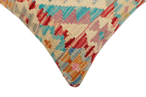 handmade Traditional Pillow Rust Blue Hand-Woven SQUARE 100% WOOL Hand woven turkish pillow2 x 2