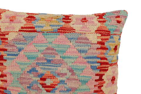 handmade Traditional Pillow Rust Blue Hand-Woven SQUARE 100% WOOL Hand woven turkish pillow2 x 2
