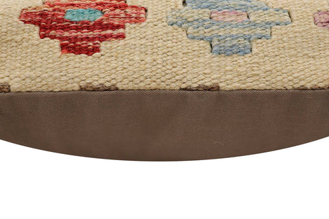 handmade Traditional Pillow Beige Rust Hand-Woven SQUARE 100% WOOL Hand woven turkish pillow2 x 2