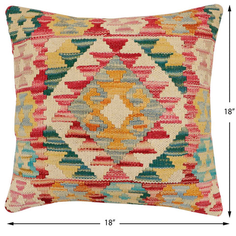 handmade Traditional Pillow Red Rust Hand-Woven SQUARE 100% WOOL Hand woven turkish pillow2 x 2
