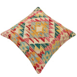 handmade Traditional Pillow Red Rust Hand-Woven SQUARE 100% WOOL Hand woven turkish pillow2' x 2'