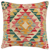 handmade Traditional Pillow Red Rust Hand-Woven SQUARE 100% WOOL Hand woven turkish pillow2' x 2'