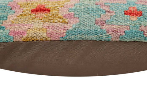 handmade Traditional Pillow Blue Red Hand-Woven SQUARE 100% WOOL Hand woven turkish pillow2 x 2