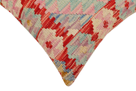 handmade Traditional Pillow Rust Blue Hand-Woven SQUARE 100% WOOL Hand woven turkish pillow2 x 2