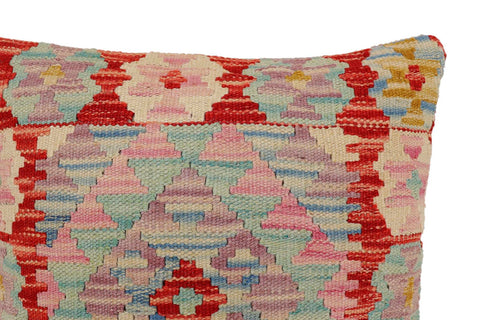 handmade Traditional Pillow Rust Blue Hand-Woven SQUARE 100% WOOL Hand woven turkish pillow2 x 2
