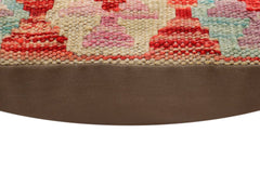 handmade Traditional Pillow Rust Blue Hand-Woven SQUARE 100% WOOL Hand woven turkish pillow2' x 2'