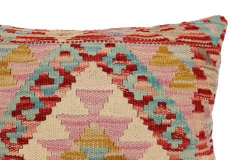 handmade Traditional Pillow Rust Blue Hand-Woven SQUARE 100% WOOL Hand woven turkish pillow2 x 2