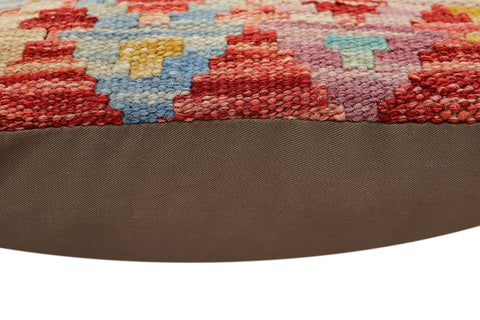 handmade Traditional Pillow Rust Blue Hand-Woven SQUARE 100% WOOL Hand woven turkish pillow2 x 2