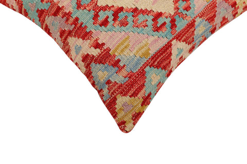handmade Traditional Pillow Rust Blue Hand-Woven SQUARE 100% WOOL Hand woven turkish pillow2 x 2