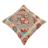 handmade Traditional Pillow Blue Red Hand-Woven SQUARE 100% WOOL  Hand woven turkish pillow  2 x 2