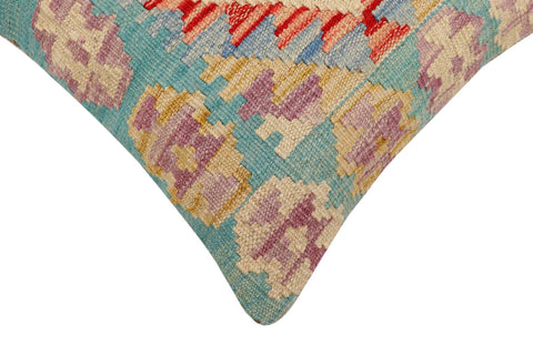 handmade Traditional Pillow Rust Blue Hand-Woven SQUARE 100% WOOL Hand woven turkish pillow2 x 2