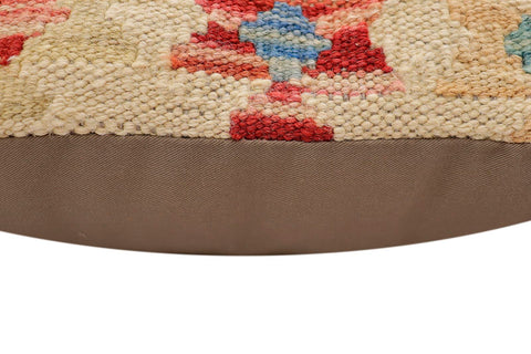 handmade Traditional Pillow Rust Blue Hand-Woven SQUARE 100% WOOL Hand woven turkish pillow2 x 2