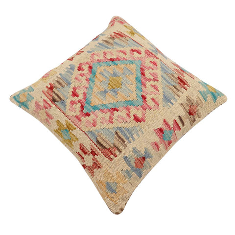handmade Traditional Pillow Red Blue Hand-Woven SQUARE 100% WOOL Hand woven turkish pillow2 x 2