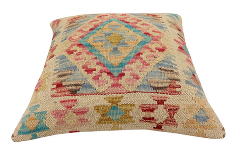 handmade Traditional Pillow Red Blue Hand-Woven SQUARE 100% WOOL Hand woven turkish pillow2 x 2