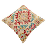 handmade Traditional Pillow Red Beige Hand-Woven SQUARE 100% WOOL Hand woven turkish pillow2' x 2'