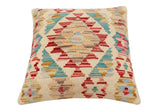 handmade Traditional Pillow Red Beige Hand-Woven SQUARE 100% WOOL Hand woven turkish pillow2' x 2'