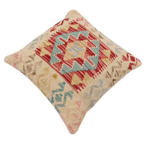 handmade Traditional Pillow Red Blue Hand-Woven SQUARE 100% WOOL Hand woven turkish pillow2 x 2